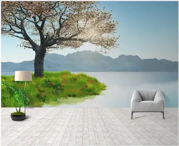 Personalizado mural de fotos de papel de parede 3d HD-rio grande árvore paisagem decoração de sala de estar Papéis de parede para parede na rola