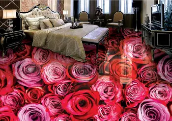 personalizados em 3d estereoscópico em carpete murais Rosas 3d em carpete pintura papéis de parede para sala de estar em 3d piso impermeável papel de parede