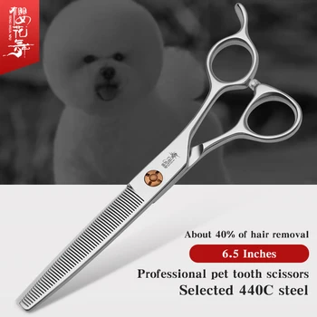 Pet grooming desbaste, tesouras selecionado aço 440C pêlo de cão de desbaste tesoura tosa tesoura de cabeleireiro especial para animais de estimação
