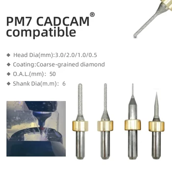 PM7 Disilicato de Lítio Dental Máquina de Trituração Compatível com revestimento de Diamante Emax Cad Disilicato de Lítio de Moagem de Bur para Laboratório de prótese Dentária