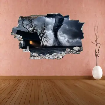 Poderoso Furacão Twister Tempestade adesivos de Parede Decal Mural Cartaz Impressão de Arte Home Office Decoração CF5