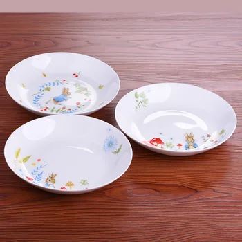 Prato de cerâmica de louça de 8 polegadas pratos e placas de conjuntos de louça Coelho fotos de cozinha, pratos Celeiro de Alimentos Goleiro