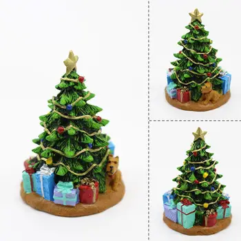 Prático Mini Árvore de Natal de Cores Vivas e Sem Odor de Resina Sintética Desktop Árvore de Natal para Família