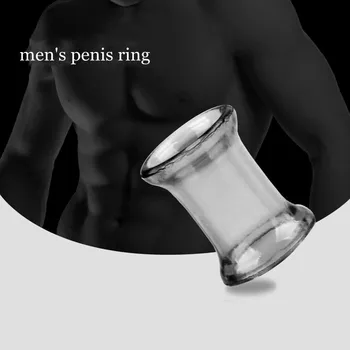 Pênis masculino Escroto Anel Flexível Macio TPE Anéis penianos Atraso da Ejaculação Transparente Cockring Brinquedos Sexuais para Adultos que os Produtos para Homens
