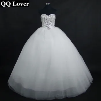 QQ Amante 2019 Mão Pesada Elegante Frisado Vestido de baile Vestidos de Noiva Personalizados feitos Vestido De Noiva