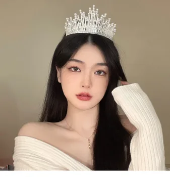 Rainha da Coroa de Crianças tiara de Noiva o Vestido de noiva da Cabeça Princesa tiara aniversário de 18 anos de adultos tiara elevado sentido