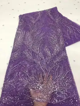 Super Lindo Cordão bordado Com Tecido de tule francês da Pedra líquida de rendas tecido Africano Para Casamentos Design de vestidos de Noite