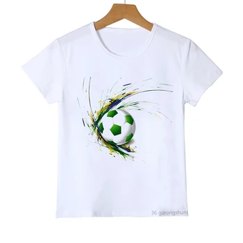 T-Shirt Para os Meninos Legal de Futebol de Impressão Gráfica de Roupas para Crianças T-Shirt de Futebol, Esportes de Lazer, T-Shirt de Moda de Roupa de Meninos