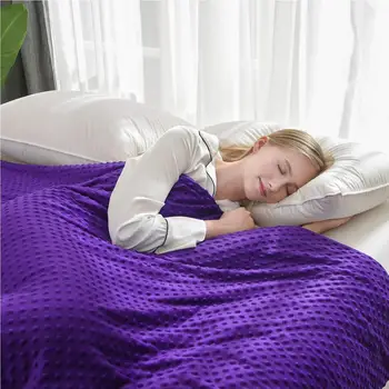 UFRIDAY Ponderada Cobertor Removível Minky de Cobertura para Adultos Sono Pesado Cobertor para o Prémio Individual de Algodão com Contas de Vidro