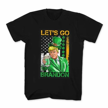 Venda quente de Donald Trump, Vamos Brandon 2022 Dia do St Patrick T-Shirt. Prémio de Algodão de Manga Curta-O-Pescoço Mens T-Shirt Nova S-3XL