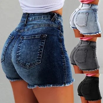 Verão de novo denim Shorts Hot Pants super clube de Mulheres sexy de cintura alta Jeans boyfriend jeans para mulheres