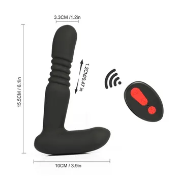 Vibrador Anal para Homens Telescópica Masculino Massageador de Próstata Controle Remoto sem Fio Vibrador Vibrador Aquecimento Plug anal Sexo Anal Brinquedos