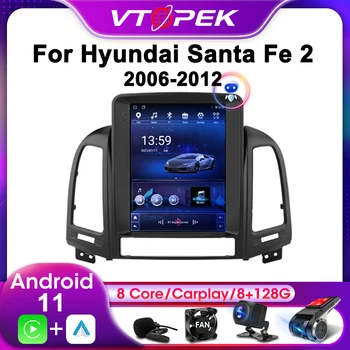 Vtopek 2Din Para Hyundai Santa Fe 2 2006-2012 Android 4G 11 de som do Carro Rádio Multimédia Player de Vídeo de Navegação GPS Chefe da Unidade de