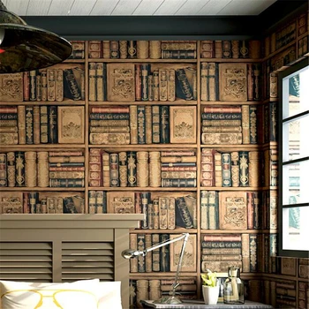 wellyu 3d tridimensional país da América retrô vintage estudo de TV simulação bookshelf papel de parede de fundo do papel de parede