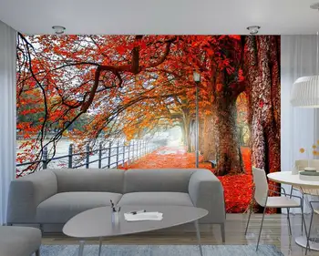 Árvore De Folhas De Plantas De Floresta De Outono Foto De Papel De Parede Mural Casa Cartaz Decoração E Revestimento De Parede, Decoração De Parede