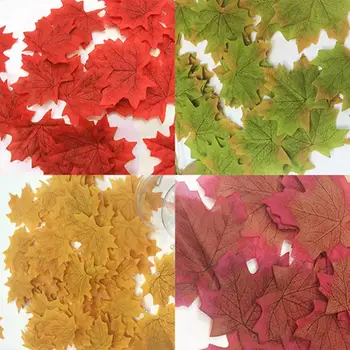 100 Pcs Artificial de Plantas Queda Falso Seda Deixa a Favor do Casamento de Outono, Maple Leaf de Decoração de Casamento por Atacado de Alta Qualidade DIY Novo