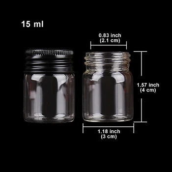 15ml 30*40mm, frasco de Vidro Preto com Tampas de Alumínio de Vidro, Frascos de Poção de garrafas de Vidro, vasos de Frascos de Vidro para artesanatos