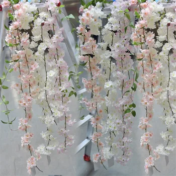 180cm de Sakura, Cerejeira, Rattan do Casamento Arco decoração Videira flores Artificiais Casa de festa decoração de Seda Ivy Pendurado na parede Grinalda a Grinalda