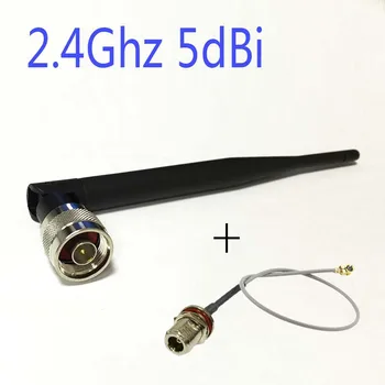 2.4 Ghz 5dbi OMNI antena WIFI com N macho + fêmea N anteparo para ufl.ipx cabo de 15 cm para o router de wifi