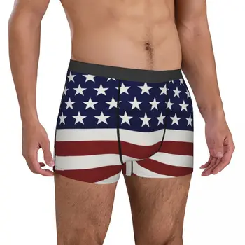 4 De julho Americano Bandeira dos EUA Cueca Patriótica e 4 de julho de Machos Shorts, Cuecas Engraçado Boxershorts Quente de Impressão de Tamanho Grande Cuecas