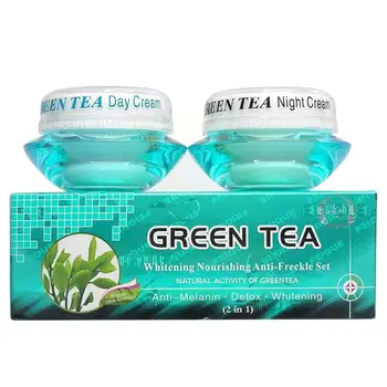 Chá verde Clareamento Nutritivo Anti-sarda Conjunto de Atividade Natural Kit de Creme de Remoção de Creme de Noite Sarda Clareamento Dia Greent C6Z7