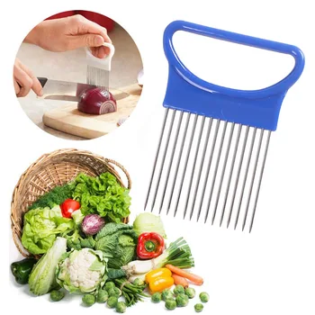 De aço inoxidável de cebola garfo Anti-identificador de alimentos garfo de cortar Vegetais mão de guarda de utensílios de Cozinha