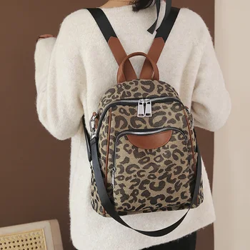 Designer de Mulheres Mochila Vintage Leopard Bagpack mochila para Adolescentes Meninas multifuncional mochila feminina bolsa de ombro