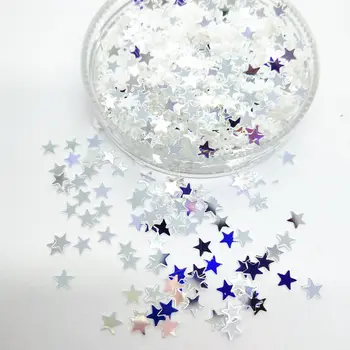 LNHOME 50g/monte 4mm de Cristal Blue Star Lantejoulas PVC Paillette Solta Televisão Flocos de Nail Art Confete