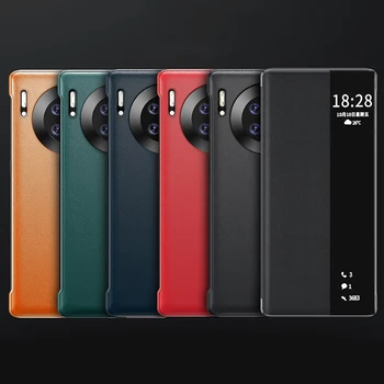 Luxo Couro Smart View Flip Case Para o Huawei Companheiro de 40 Pro Mate40 Mate40pro 40pro 5G Versão Global Magnético Tampa do Telefone