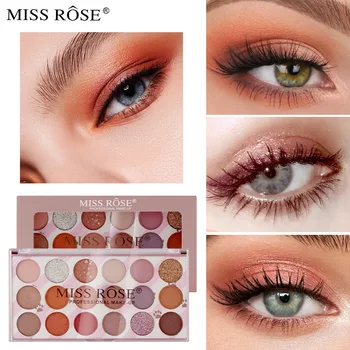 MISS ROSE Impermeável Sombra Pérola Matte 18-cor Terra de Cores Eyeshadow o Palete de Longa duração Maquiagem dos Olhos Brilho Cosméticos