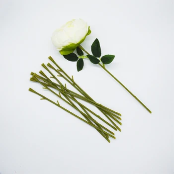 Movimento 10pcs Artificial, Falso Rosa Flor-Tronco Para DIY feito a mão Buquê de Flores de Folha Veia de Casamento a Decoração Home