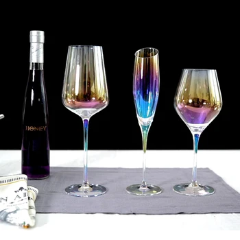 Novo arco-íris de vidro para vinho Taça de Cristal Cálice de Vinho tinto, Champanhe Óculos Cor de Vinho de Vidro em Casa a Festa de casamento Copos de