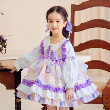 O bebê Meninas de Vestido de Princesa Vestido de Festa de Casamento Vestido de Arco de Aniversário de Crianças Lolita Vestidos para Meninas Crianças Tutu Vestidos