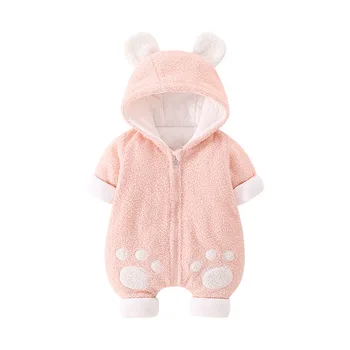 Outono inverno bebê aquecido macacão de veludo engrossado bebê mangas compridas e escalada roupas de recém-nascidos roupas de bebê