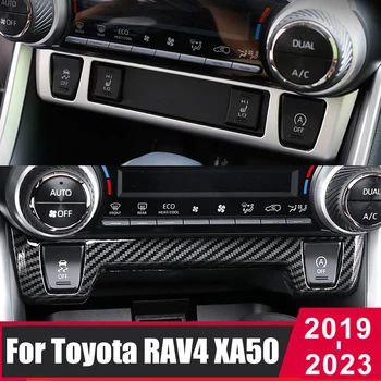Para Toyota RAV4 XA50 2019 2020 2021 2022 2023 RAV 4 Carro Híbrido Interior de Controle Central Aquecimento nos bancos Botão Moldura Guarnição Adesivo