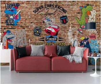 Personalizada foto mural 3d papel de parede do Esporte paixão tendência de graffiti na parede do fundo sala de estar em 3d murais de parede papel de parede para parede 3 d