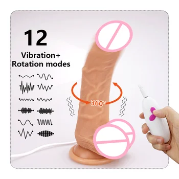Rotação Vibrador Vibrador para as Mulheres Aquecimento Realista Dildos Controle Remoto Pênis Grande Masturbação Feminina Íntimo Mercadorias Para Adultos