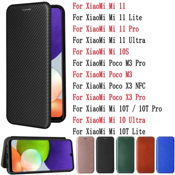 Sunjolly Para XiaoMi Mi 11 Pro Lite Ultra 10S 10T Lite 10 Ultra 10T Pro Poco M3 X3 Pro NFC Tampa da caixa do coque Couro Flip Carteira