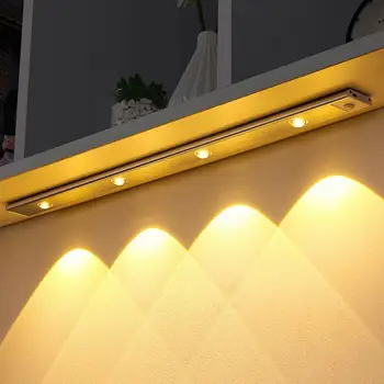 Ultra fino Luzes LED para Gabinete de Luz com Sensor USB Recarregável sem Fio Noite, luzes do Armário de Cozinha da lâmpada 20/30cm Cab O9A9