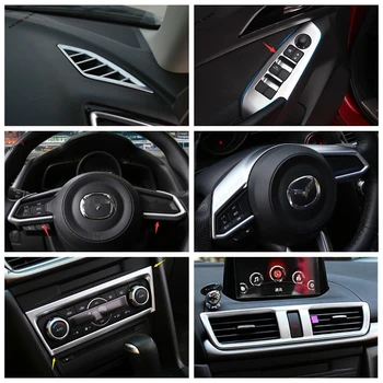 Yimaautotrims Para Mazda 3 2017 2018 Matte Central de Controle AC Ar Condicionado Painel Frontal de Ar Tomada de Ventilação Interior Reequipamento